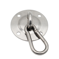 Kit de suspension pour balançoire de yoga en acier inoxydable |   Plaque ronde avec mousqueton pour hamac et fixation au plafond