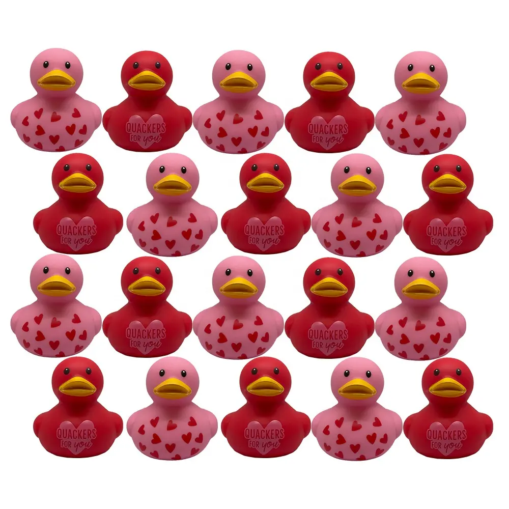 Valentine's Day Toys Gift Valentines Rubber Bath Ducks Novelty Toys Pink Valentines School Classroom Exchange Gift Love Ducks