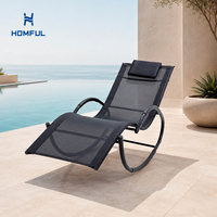 Chaise longue inclinable en métal HOMFUL pour extérieur, chaise longue en maille pour jardin, patio, bord de piscine, chaise de relaxation