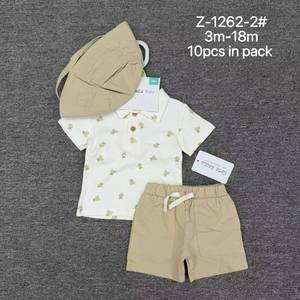Set Estivo di Alta Qualità per Neonato, 3 Pezzi: Polo a Maniche Corte e Pantaloncini, Abbigliamento Casual per Bambini da 3-18 <span class=keywords><strong>Mesi</strong></span> - Product Image 4