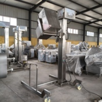 Roestvrijstalen Mobiele Vleeshoister Machine Buggy Lift Vlees Draagbakken Trolley Hefmachine Voedselverwerkende Machines