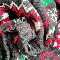 Logo personnalisé Flocon de neige de Noël Coeur Arbre Jacquard Col V Épaule tombante Manches longues Bouton Cardigan Pull Tricot Femmes