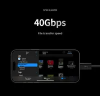 Cable de Carga USB4 Coaxial Thunderbolt USB C de Alta Velocidad 40Gbps, 5A, Carga Rápida, Trenzado de Nailon, PD, para Banco de Energía, Cámara, Computadora