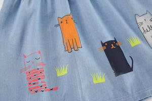 Ropa para Bebés de 1 Año, Vestidos Lindos y Encantadores para Niñas, Vestido de Mezclilla con Diseño de Gato de China - Product Image 4