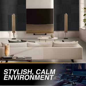 Paneles Acústicos de Espuma de Alta Densidad para Tratamiento de Insonorización, Color Carbón, para Uso en Salas de Estar - Product Image 5