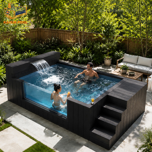 <span class=keywords><strong>Piscine</strong></span> hors sol en fibre de verre durable avec fenêtre transparente, résistante aux UV, en WPC, pour complexe hôtelier de luxe sur la <span class=keywords><strong>plage</strong></span> - Product Image 2
