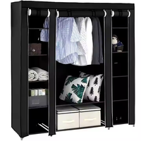 Nouvelle armoire de chambre à coucher pliable en métal moderne, meuble portable pour la maison