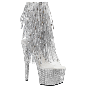Chaussures à talons hauts sexy de 15 cm pour femme, style boîte de nuit, à franges, bout ouvert, pour pole dance, avec strass et lacets, en ABS - Product Image 3