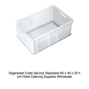 Giganplast <b>Crate</b> Service Stackable 60 x 40 x 32 h cm Hotel Catering Supplies Wholesale - Product Image 2