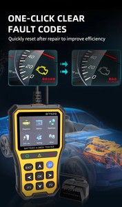 เครื่องมือสแกนวินิจฉัย OBD2 สำหรับยานยนต์ 12-24V เครื่องทดสอบแรงดันแบตเตอรี่ เครื่องอ่านโค้ดข้อผิดพลาดของเครื่องยนต์ รีเซ็ตไฟเตือน Check Engine - Product Image 4