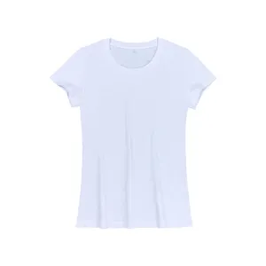 wholesale polyester ladies clothes women O neck v neck blank t shirts for sublimation print