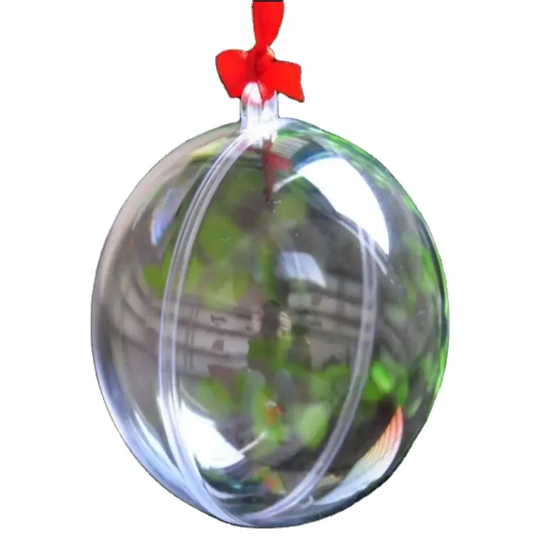 सस्ते खुलने वाला पारदर्शी प्लास्टिक की गेंद क्रिसमस क्षेत्र आभूषण पैकेजिंग खोखले स्पष्ट प्लास्टिक गेंदों