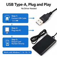 Perangkat Lunak Gratis Frekuensi Ganda USB Tanpa Kontak 125khz dan MF 13.56mhz NFC Usb Rfid Reader Em4100 Pembaca Kartu Kontrol Akses