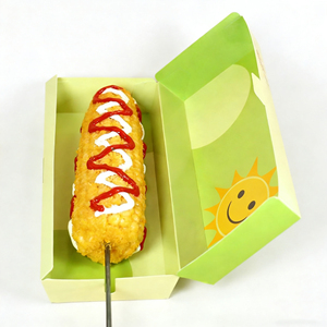 Emballage personnalisé pour vente au détail, boîte à sandwich en kraft brun ou blanc à fond plat, boîte à hot-dogs avec couvercle - Product Image 4