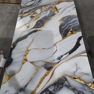 UV Marble Sheet PVC Wall Panels for <strong>Interior</strong> Decoration 4x9 UV Foam Wall Panel for Hotels Living Rooms <strong>Halls</strong> Hospitals - Product Image 5
