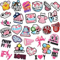Breloques personnalisées en PVC et caoutchouc pour chaussures, décorations détachables religieuses, de dessins animés, florales et en lettres pour sabots, Crocs, claquettes et sandales