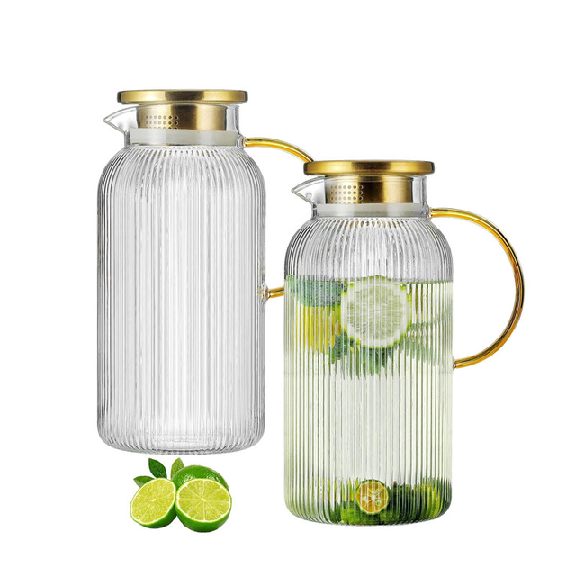 68oz Best Selling Top Rated High Quality Durable Heat Resistant Borosilicate Crystal Clear Luxury Glass Water Pitcher with Lid