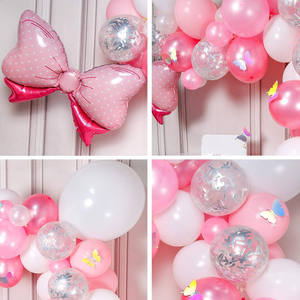 Confezione da 100 Pezzi di Palloncini Rosa Pastello Argento, Palloncini Bianchi, Palloncini a Forma di Papillon e Farfalle Laser per <span class=keywords><strong>Baby</strong></span> Shower Femminile - Product Image 3