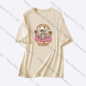 Ropa personalizada de Halloween, camisetas para <span class=keywords><strong>mujer</strong></span>, camisetas gráficas de peso pesado, camisetas Unisex de gran tamaño para <span class=keywords><strong>mujer</strong></span>, venta al por mayor para Halloween - Product Image 4