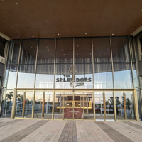 Puerta Corredera Automática con Fotocélula, Puerta de Entrada Comercial de Vidrio, Puerta Principal de Hotel/Aeropuerto, Sistema Activado por Sensor para Alto Tráfico