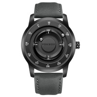 Reloj de Cuarzo LIGE FB0047 con Esfera Magnética de Levitación, Cronógrafo, Bisel Giratorio de Doble Vía para Hombre, Reloj de Pulsera Táctil