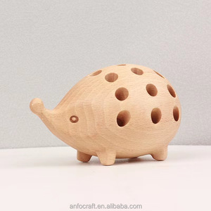 Hedgehog Wooden Pen Cup Pencil <strong>Holder</strong> for Desk Decor Organizer Creative Home Tabletop Ornament <strong>Lovely</strong> Gift Wooden Storage - Product Image 1