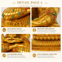 Statue de Bouddha Amitabha en laiton finition or, fabrication artisanale, sculpture bouddhiste moderne, Feng Shui, cadeau d'autel de temple antique, directement de l'usine