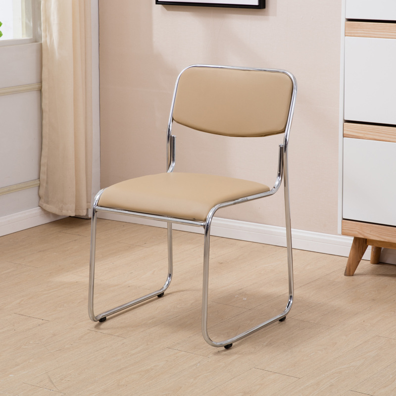 Beige leather upholstery without armrests