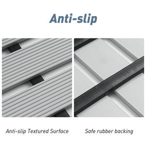 Alfombra de Baño Rectangular Gris de Poliéster, Impermeable, Antideslizante, Diseño Minimalista, para Ducha - Product Image 5