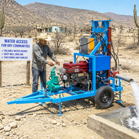 Machine de forage de puits d'eau hydraulique diesel CE de petite taille 35 CV, équipement pour puits profonds de 150 mètres pour l'irrigation agricole