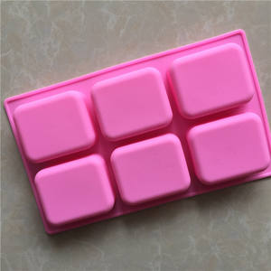 Moules en <span class=keywords><strong>silicone</strong></span> sans BPA, durables, faits à la main, à 6 trous, coins arrondis, forme carrée, <span class=keywords><strong>pour</strong></span> savon et <span class=keywords><strong>béton</strong></span> - Product Image 6