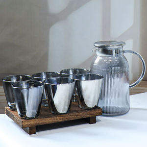 Regalo de negocios Sala de estar Jarra de té para el hogar Olla de agua fría con taza Tetera de vidrio Juego de tetera - Product Image 3