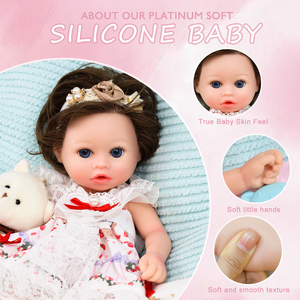 Muñeca Reborn de Silicona Platino 100% de Cuerpo Completo Suave de 13 Pulgadas, Muñeca de Moda DIY para Bebés Recién Nacidos y Niños Pequeños, Juguete Húmedo - Product Image 3