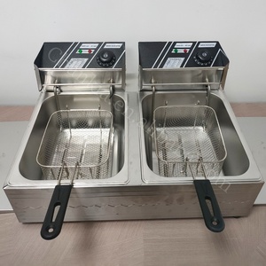 12L <span class=keywords><strong>Double</strong></span> Réservoirs Commercial En Acier Inoxydable <span class=keywords><strong>Friteuse</strong></span> À <span class=keywords><strong>Huile</strong></span> Électrique Haut Fourneau <span class=keywords><strong>Friteuse</strong></span> Pour Hôtel Poulet Frit Restaurant - Product Image 3