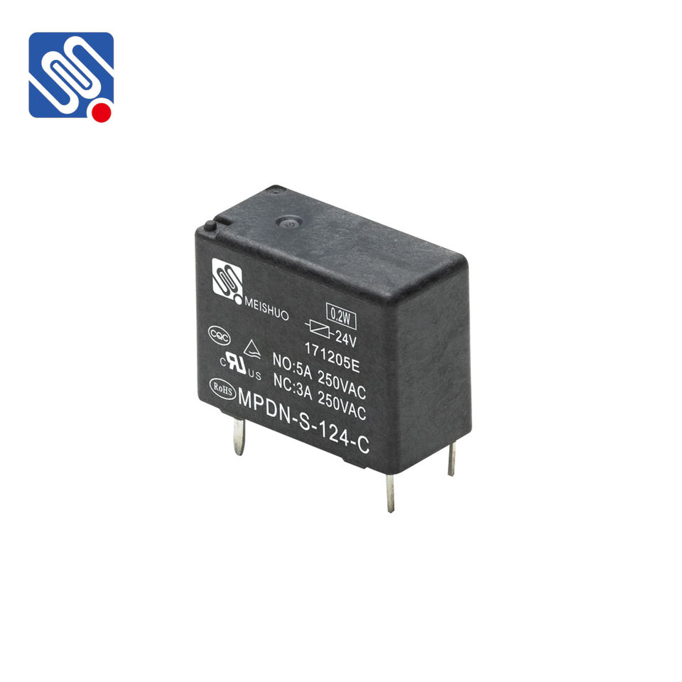 Meishuo MPDN 250VAC Miniature 4PIN Relay 24V DC 0.2W 10A 1A Contact Protective Switch Electromagnetic Relay
