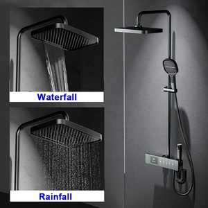 Juego <span class=keywords><strong>de</strong></span> <span class=keywords><strong>ducha</strong></span> <span class=keywords><strong>de</strong></span> lujo para hotel, color gris plomo, con teclas <span class=keywords><strong>de</strong></span> piano, sistema <span class=keywords><strong>de</strong></span> <span class=keywords><strong>ducha</strong></span> <span class=keywords><strong>de</strong></span> lluvia montado en la pared, grifo mezclador termostático - Product Image 4