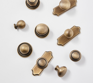 <strong>Antique</strong> Brass French Design Cabinet Handles <strong>Backplate</strong> Wardrobe Pulls Kitchen Cupboard Door <strong>Knobs</strong> <strong>Drawer</strong> Dresser - Product Image 2