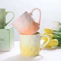 Mug en céramique texturé dégradé YanJun, tasse à café/eau pour la maison et le bureau, jolie tasse à boire en porcelaine