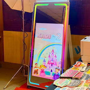 2026 최신 70 인치 미러 사진 부스 기계 43/32 인치 터치 스크린 휴대용 셀카 매직 미러 포토 부스 - Product Image 1