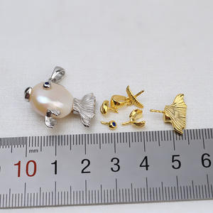 Accessoires DIY Wenchi, Collier en argent S925 avec pendentif baroque en forme de queue de poisson, orné de perles et de jade, pour femme, avec support vide pour jadéite - Product Image 3