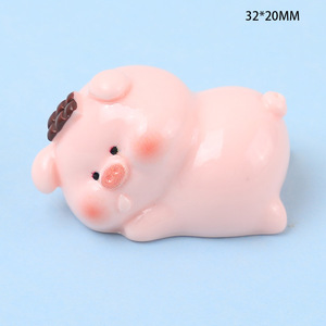 Cabujones de Resina con Diseño de Cerdo Gordo Rosa Pintado a Mano en 3D, Estilo <span class=keywords><strong>Kawaii</strong></span>, Duraderos, de Gran Venta, con Temática Animal, Accesorios de Recuerdo de Elfo - Product Image 2