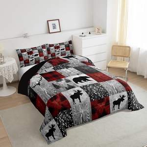 Ensemble <span class=keywords><strong>de</strong></span> literie Erosebridal, couette rustique avec motif <span class=keywords><strong>de</strong></span> cerf, taille Queen, vintage, animal <span class=keywords><strong>de</strong></span> <span class=keywords><strong>la</strong></span> chasse, pour adolescents, jeunes, ours, élan, bois <span class=keywords><strong>de</strong></span> cerf, couette sauvage - Product Image 5