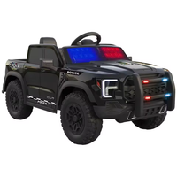 Camion télécommandé pour enfants style Noël, avec lumières LED, batterie 12V, pièces de course, jouets pour bébés, extérieur