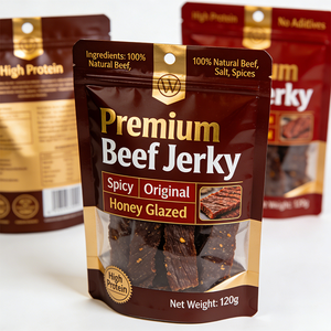 Custom Logo Cereal Beef Jerky Snack Bag Mylar Stand Up Pouch MOPP VMPET PE Zipper Granola Oatmeal Food Packaging Bag - Product Image 5