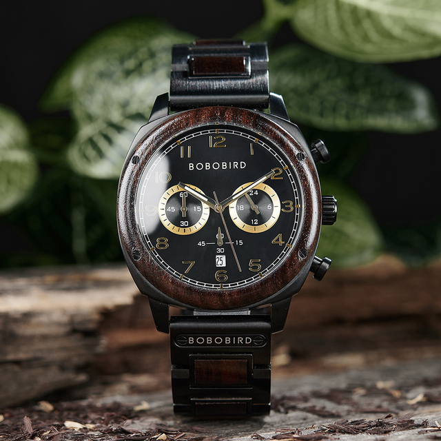 Top Brand Luxury Gifts Sports Men Wristwatch Chronograph Japanese Movement Eco-Fashion Oem Quartz Watch Wood Watches