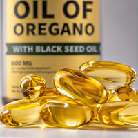 Gélules d'huile d'origan et de graines noires 7-en-1 OEM pour le soutien immunitaire, à base d'ail et de sureau, antioxydant naturel, sans OGM, sans gluten