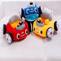 Siège de voiture en peluche pour enfants, chaise d'apprentissage souple avec volant, pour jeu d'imitation et assise sécurisée