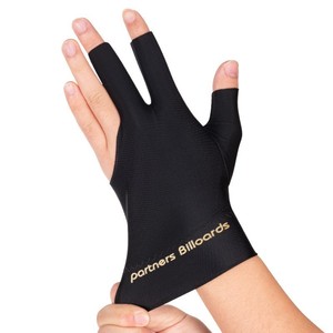 Gant de billard à trois doigts Partners Billiards, main gauche, noir, haute élasticité, protection de la paume unisexe - Product Image 1