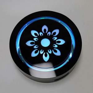 Base de lumière laser pour chicha, rechargeable par USB, portable, en plastique, avec miroir, pour fumer le narguilé, plateau laser coloré effet champ de force - Product Image 2