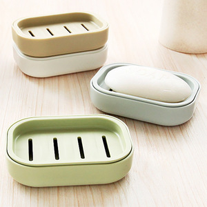 Rectangular Plastic Soap Dish 10.7x7.7cm With Drainage Slots Bathroom Use - Product Image 2